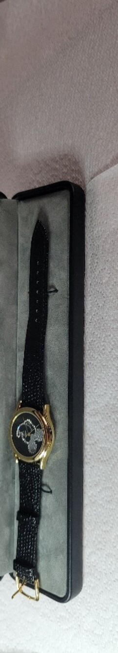 Disney Black Strap Gold-Tone Women's Watch